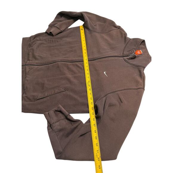 Vintage NIKE The Athletic Dept Mini Swoosh Brown Full Zip Up Sweater Jacket - XL - Picture 6 of 7